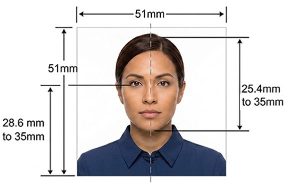 Foto Visa Americana con medidas biometricas 1